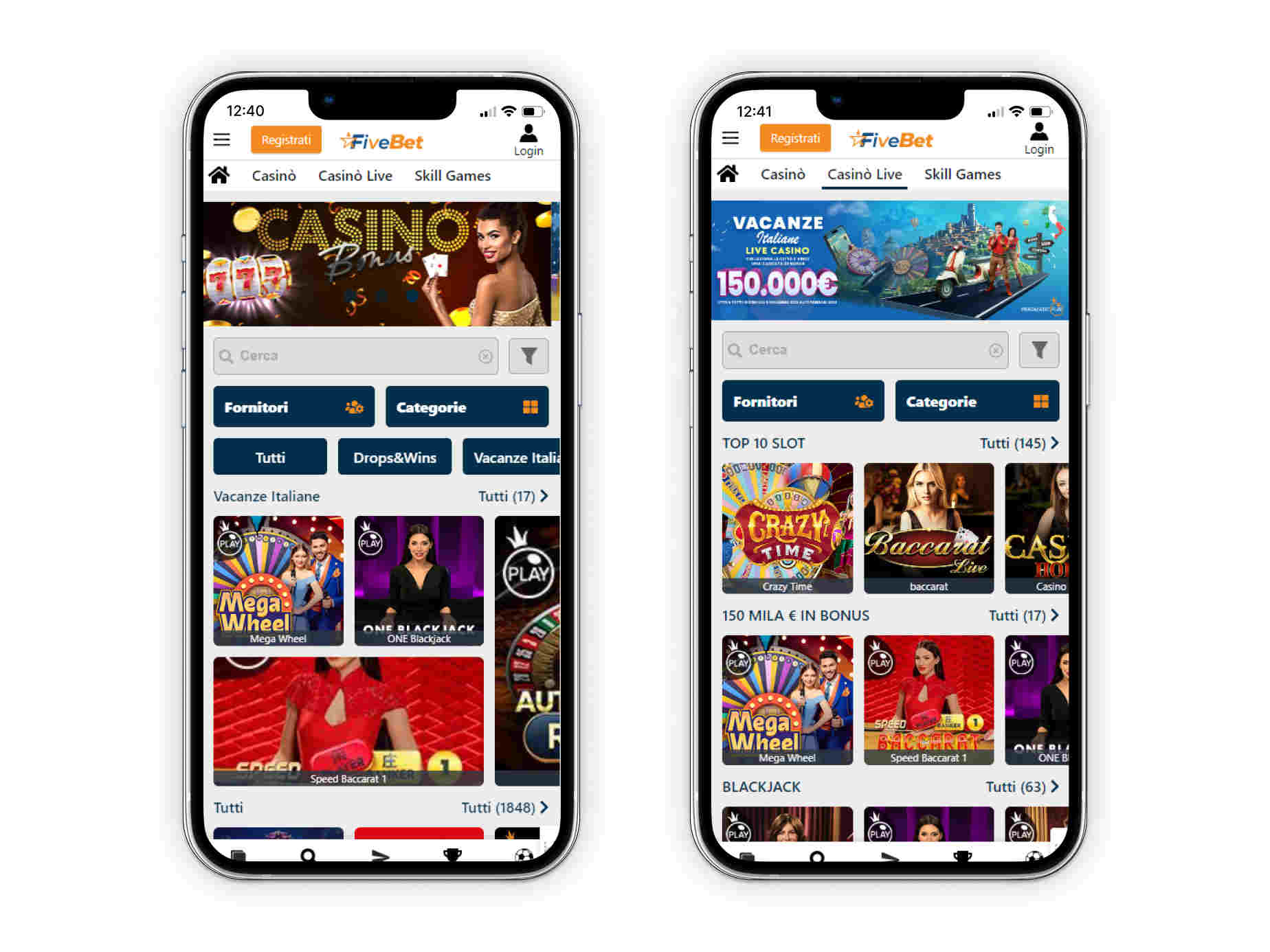 FiveBet Casino su mobile — accesso da app iOS e Android